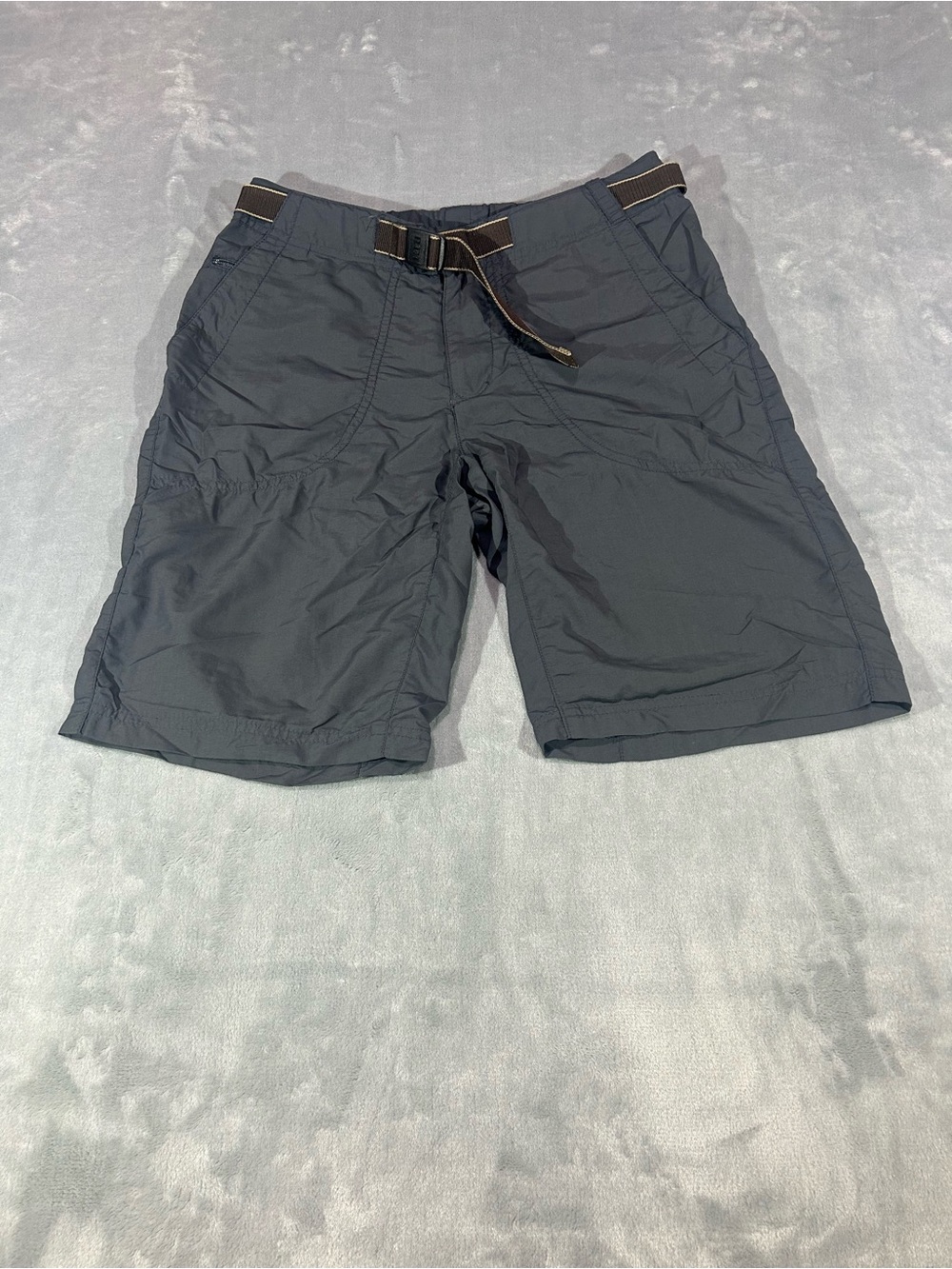 REI Women’s Gray Nylon Bermuda Shorts Size 4 UPF 50+ Belted Pockets 9"